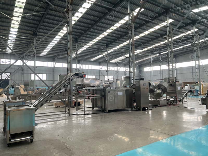 Linea di produzione di patatine alla banana Ripresa dal vivo1