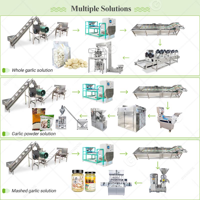 Linea di produzione di peeling all'aglio
