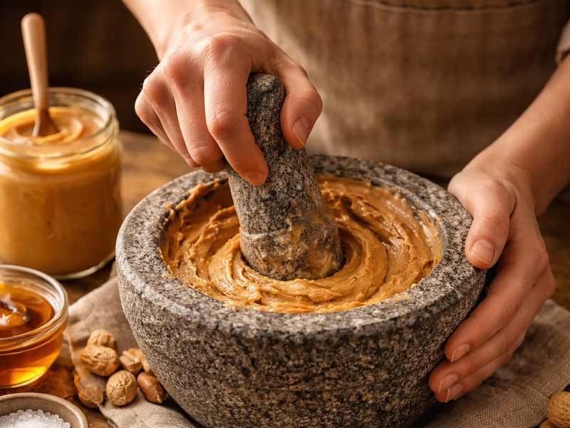 Beurre de cacahuète moulu à la main