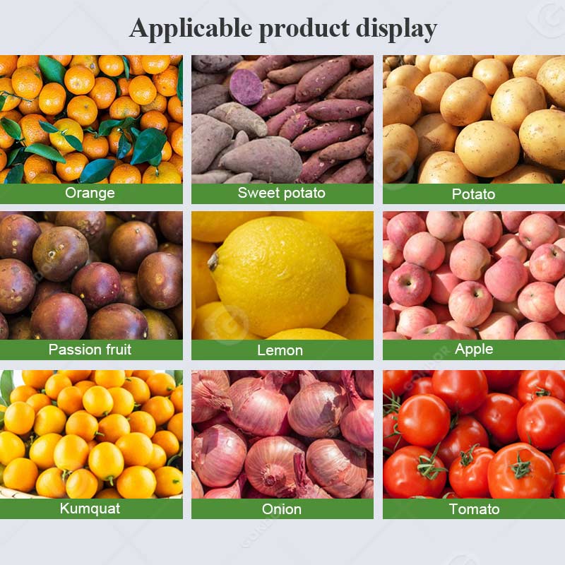 Selezionatrice a rulli per frutta e verdura