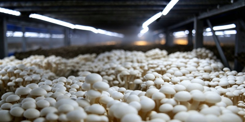 Funghi che crescono in contenitori